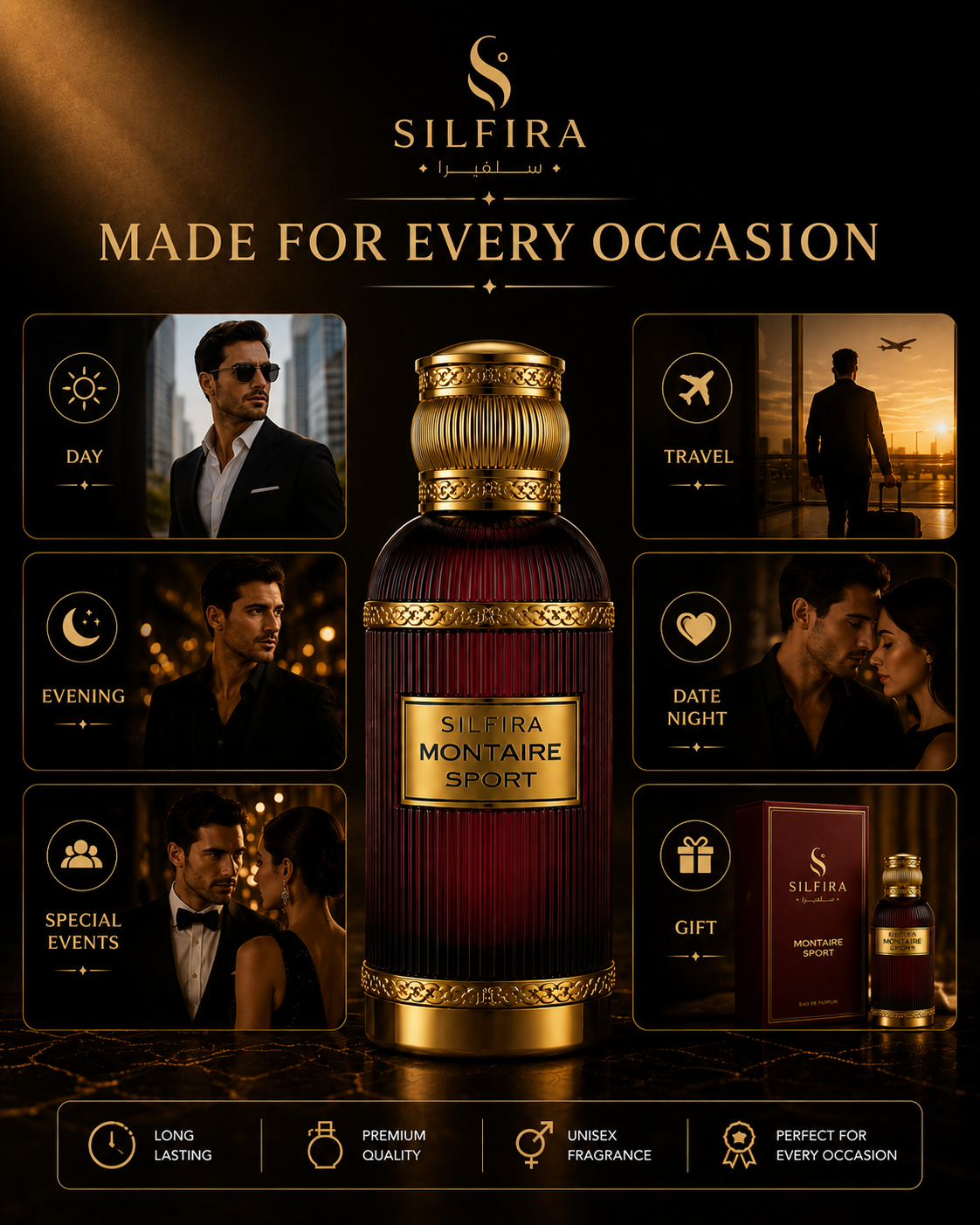 Montaire Sport Eau de Parfum | Pack of 2 | Fresh Aromatic Fragrance for Men | 2 × 100ml
