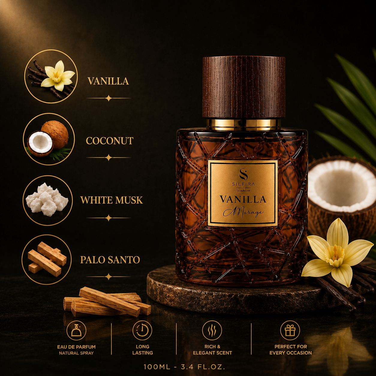 Vanilla Mirage Eau de Parfum | Pack of 2 | Creamy Gourmand Fragrance | 2 × 100ml